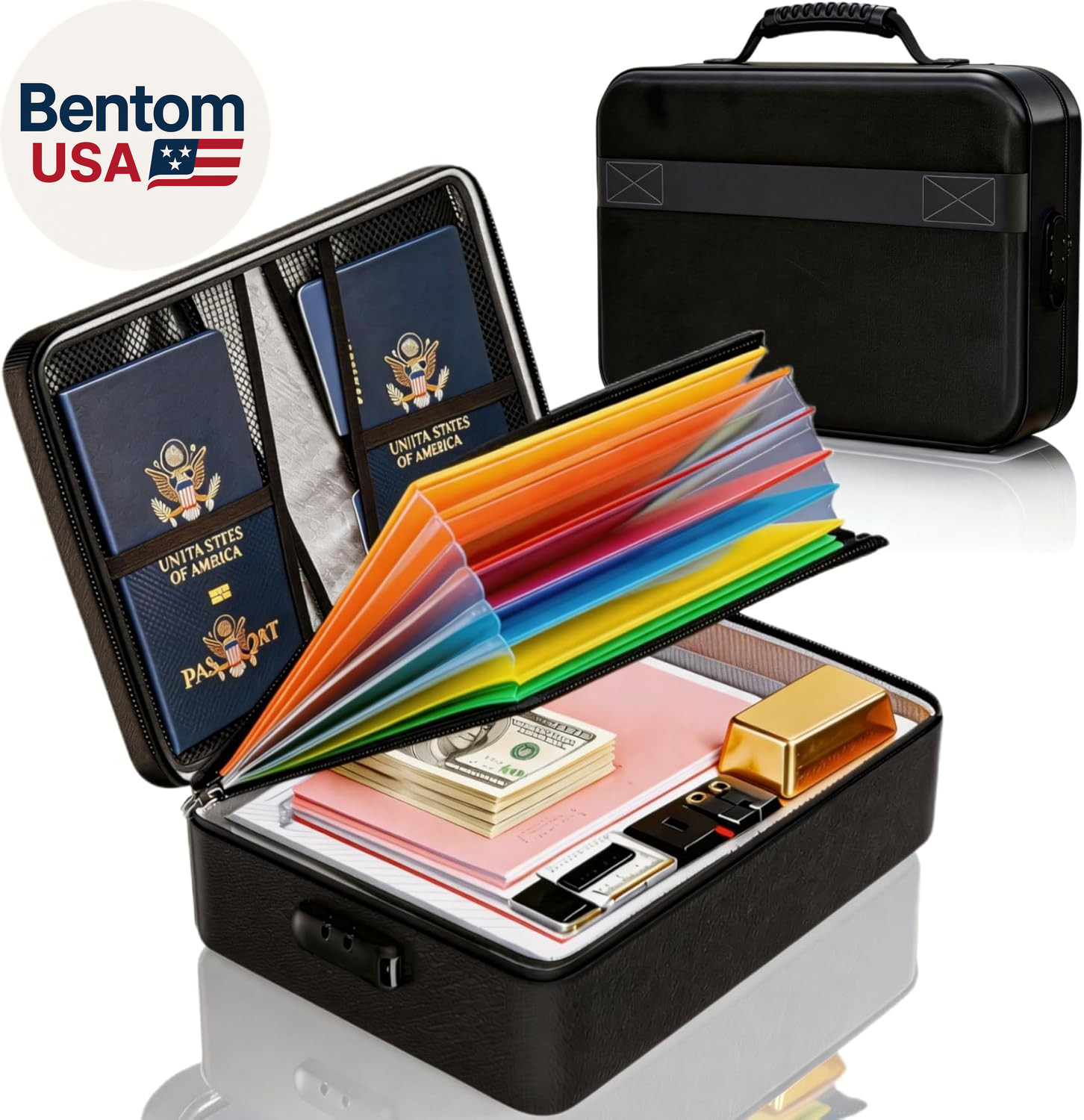 Fireproof Document Box (Soft-Shell) with Lock, 5200°F Fireproof & Water-Resistan