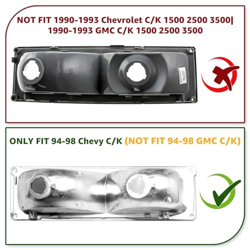 Headlight Assembly Compatible with 1994-1998 OBS Chevy 1994-1998 Chevy