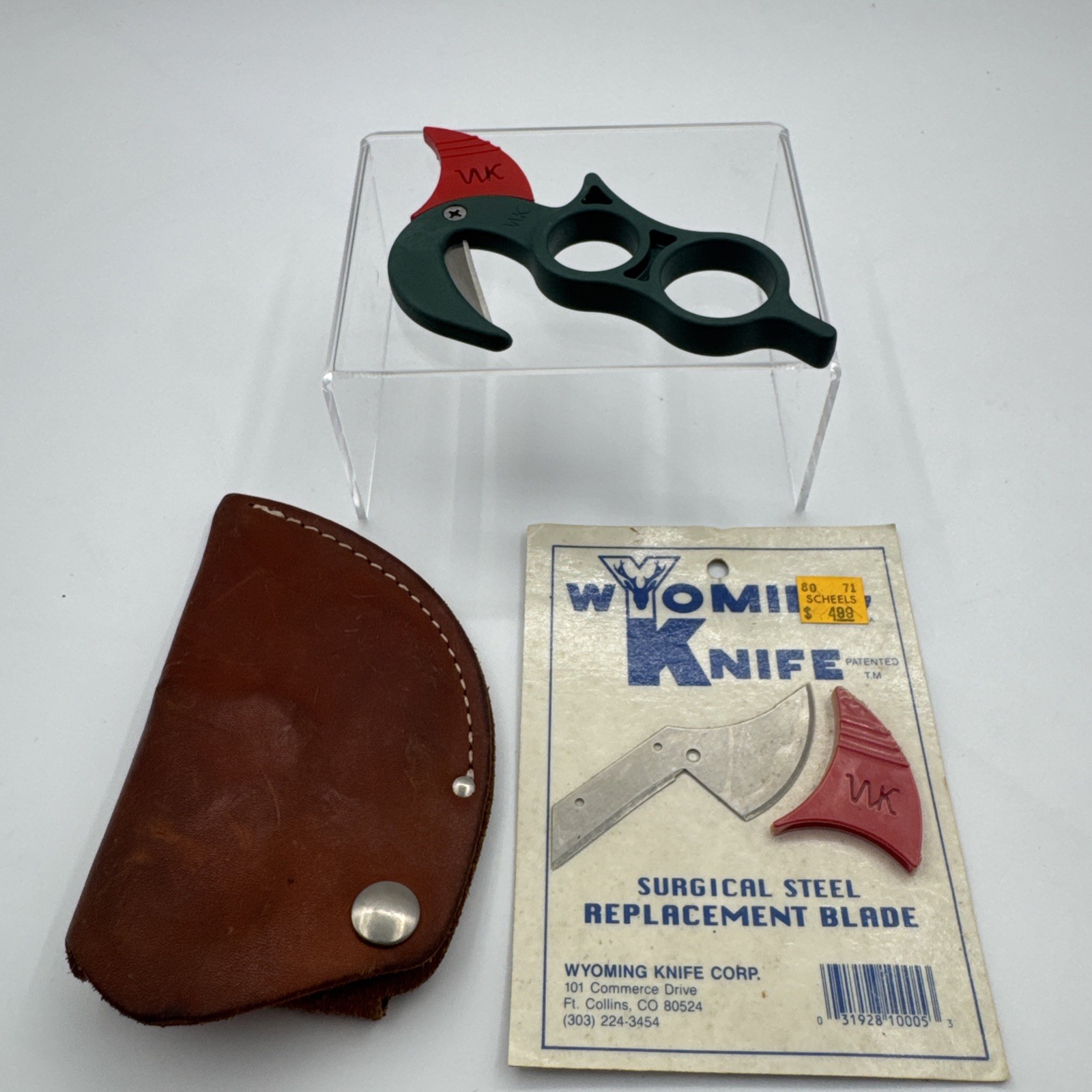 Wyoming Knife WK Gut Hook Hunting Skinning Field Dress Sheath, Extra  New Blade