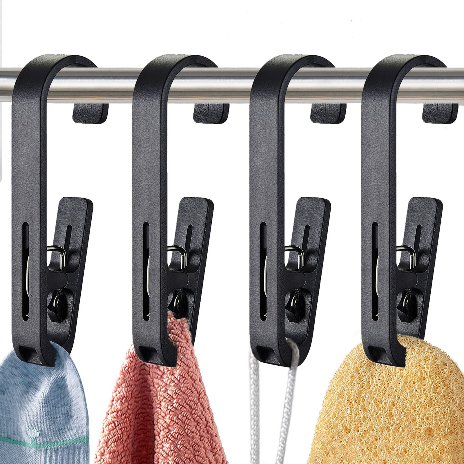 Laundry Hooks with Clips Hanger Closet Organizer Clamps Socks Boot Bras Towel
