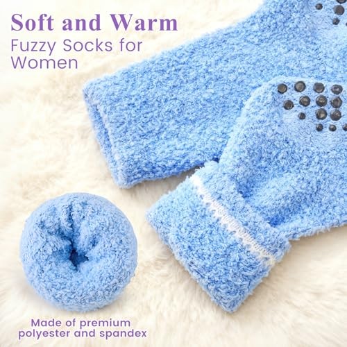 Fuzzy Grip Socks for Women, Fluffy Slipper Sock, Warm & Cozy Gifts for 7color