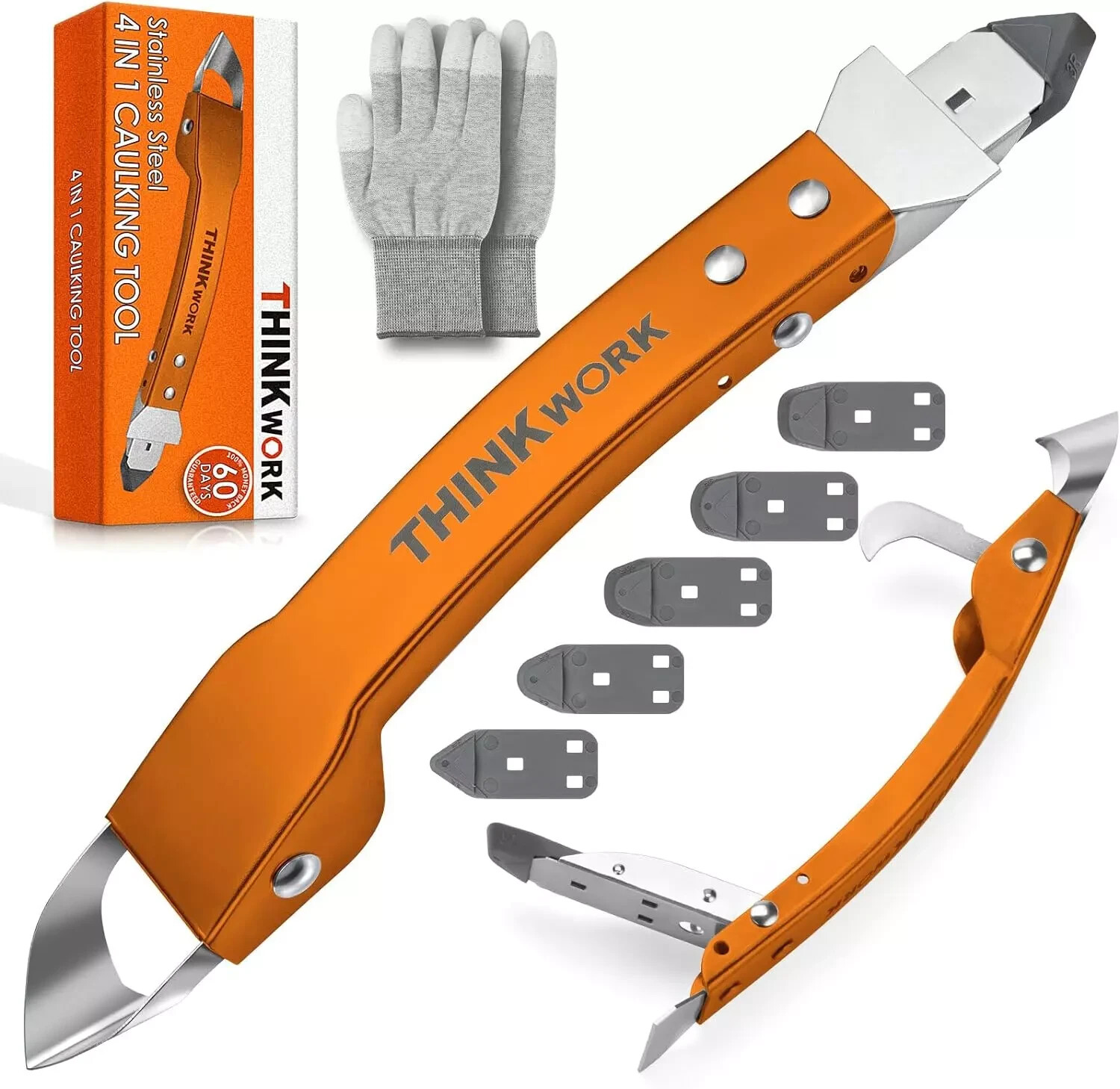 Caulking Tool Kit, 4 in 1 Caulk Remover Tool, Stainless Steel Caulk To