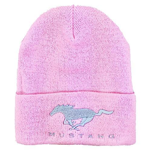 Mustang Running Horse Pink Beanie * GT MACH GT/CS SVT V6 BOSS FREE USA Shipping!
