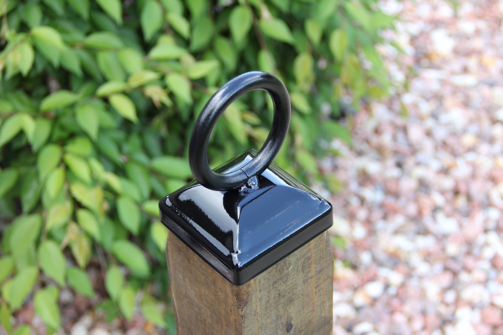 Post Cap for 4x4 Wood Post, Nautical Rope, Tethering / Latching Ring Post Cap