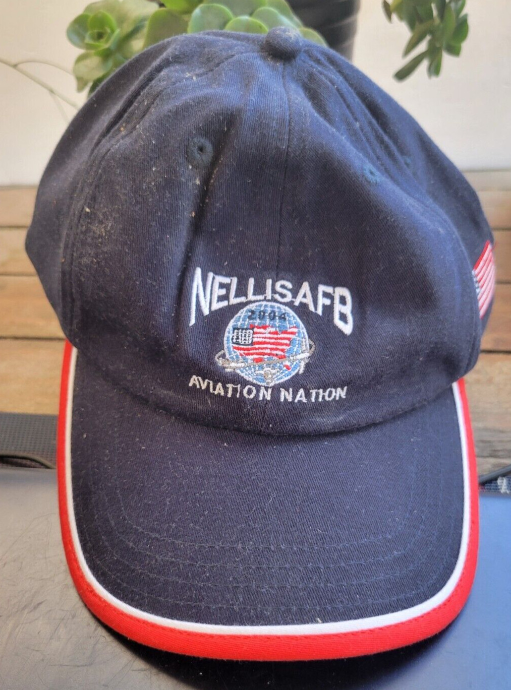 NELLIS AFB AVIATION NATION 2004 ADJUSTABLE TRUCKER CAP HAT NWOT