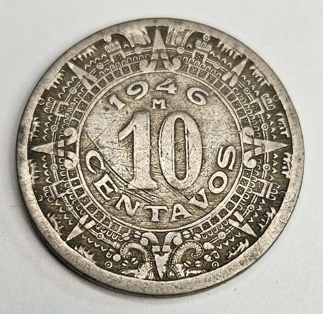 1946 Mexico 10 Ten Centavos - Circulated Mexican Copper Nickel World Coin - L3