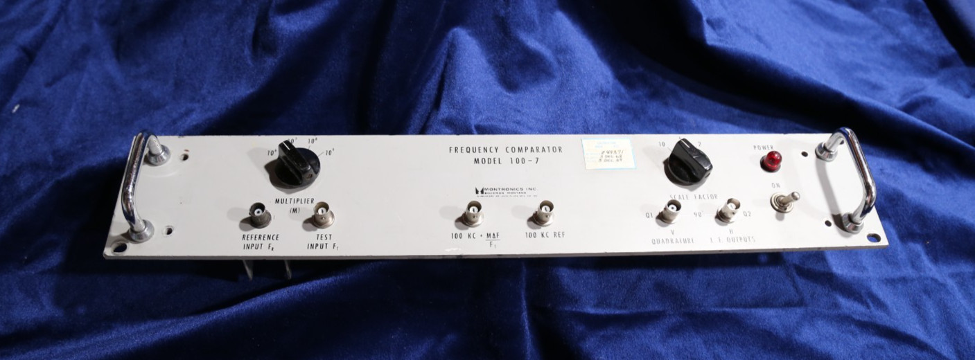 NASA KSC Apollo era equipment panel with 1968 sticker.  Montronics Comparator