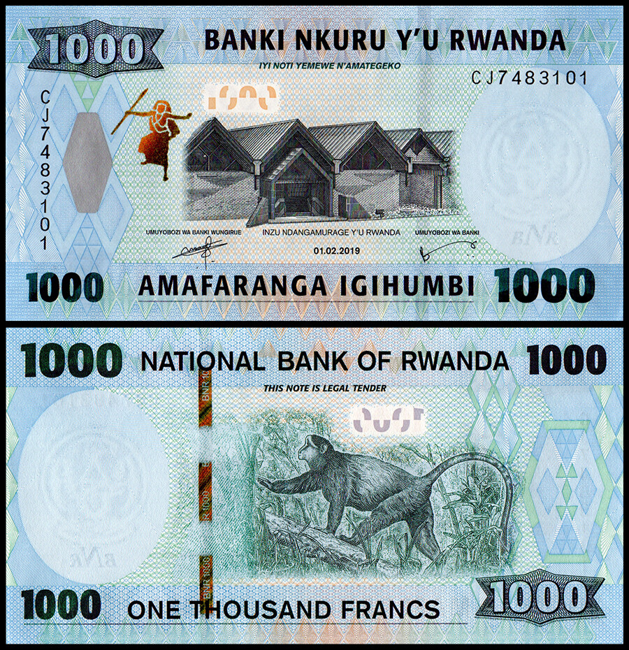 Rwanda 1000 Francs, 2019, P-39a.2, UNC