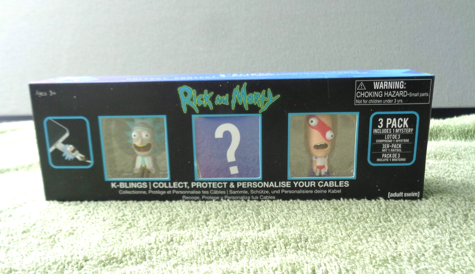 Pack of 3 Rick and Morty K-Blings- Protect Cables- Adult Swim- 1 Mystery- NIB
