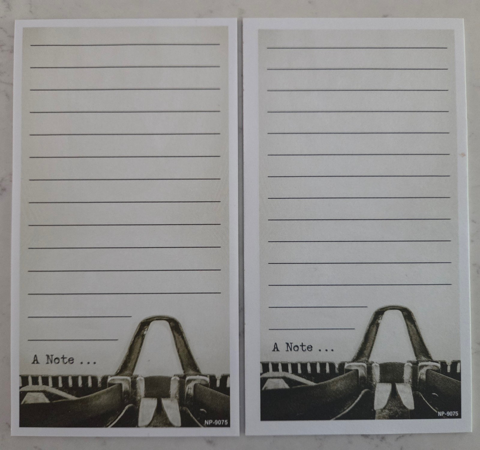 Lot of 2 Notepads Type a Message - "A Note..." 6" X 3 1/2" Loose