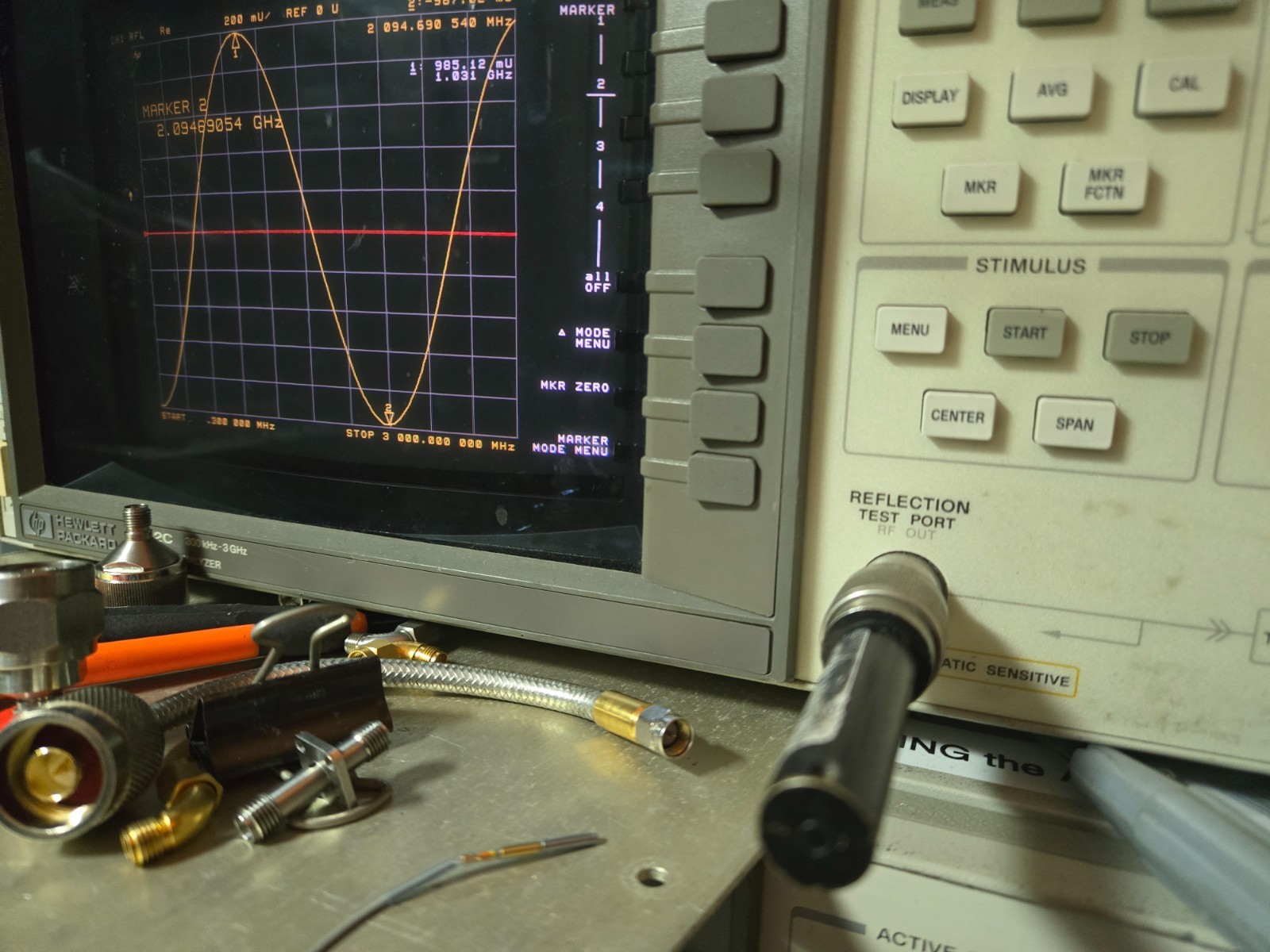 microwave calibration standard 80.5mm Elect length stub test data type N