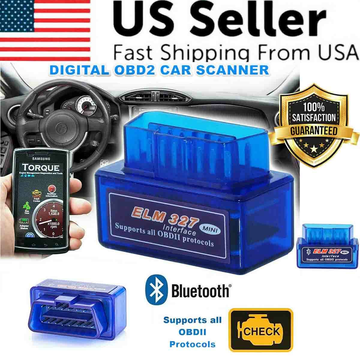ELM327 OBD2 Code Scanner Bluetooth Adapter V2.1 Read Interface For Apple