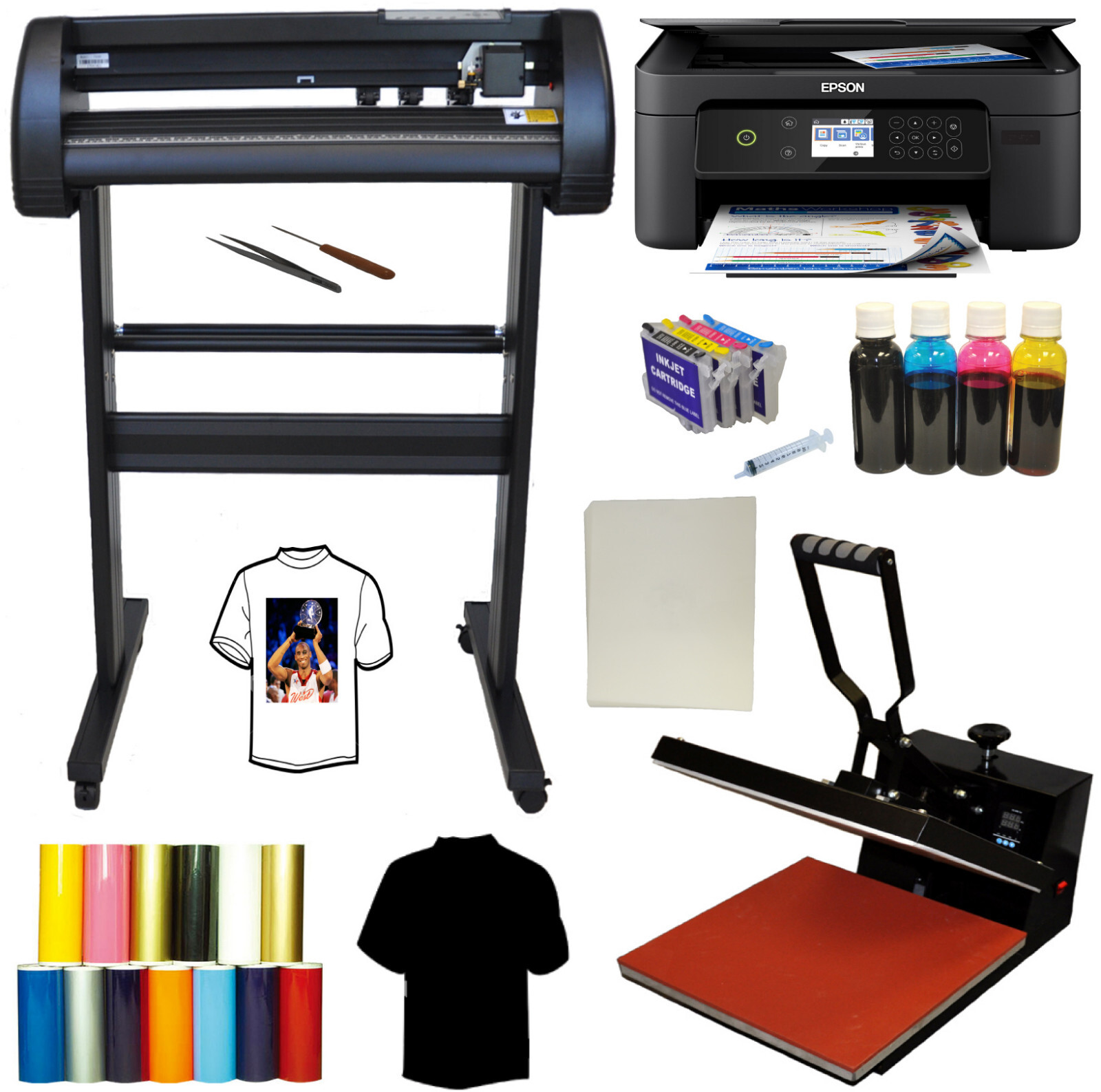 34 500g Vinyl Cutter Plotter 15x15 Sublimation Heat Press Transfer Epson Printer
