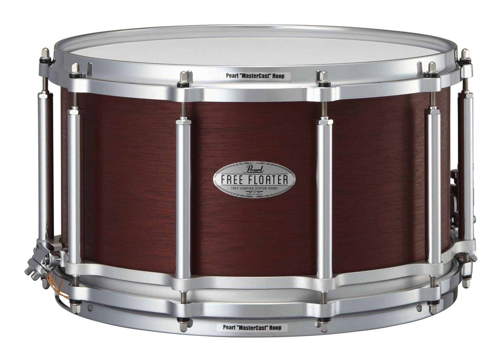 Pearl Free Floater 14x6.5" Satin Red Mahogany Shell Snare Drum Floating | Dealer