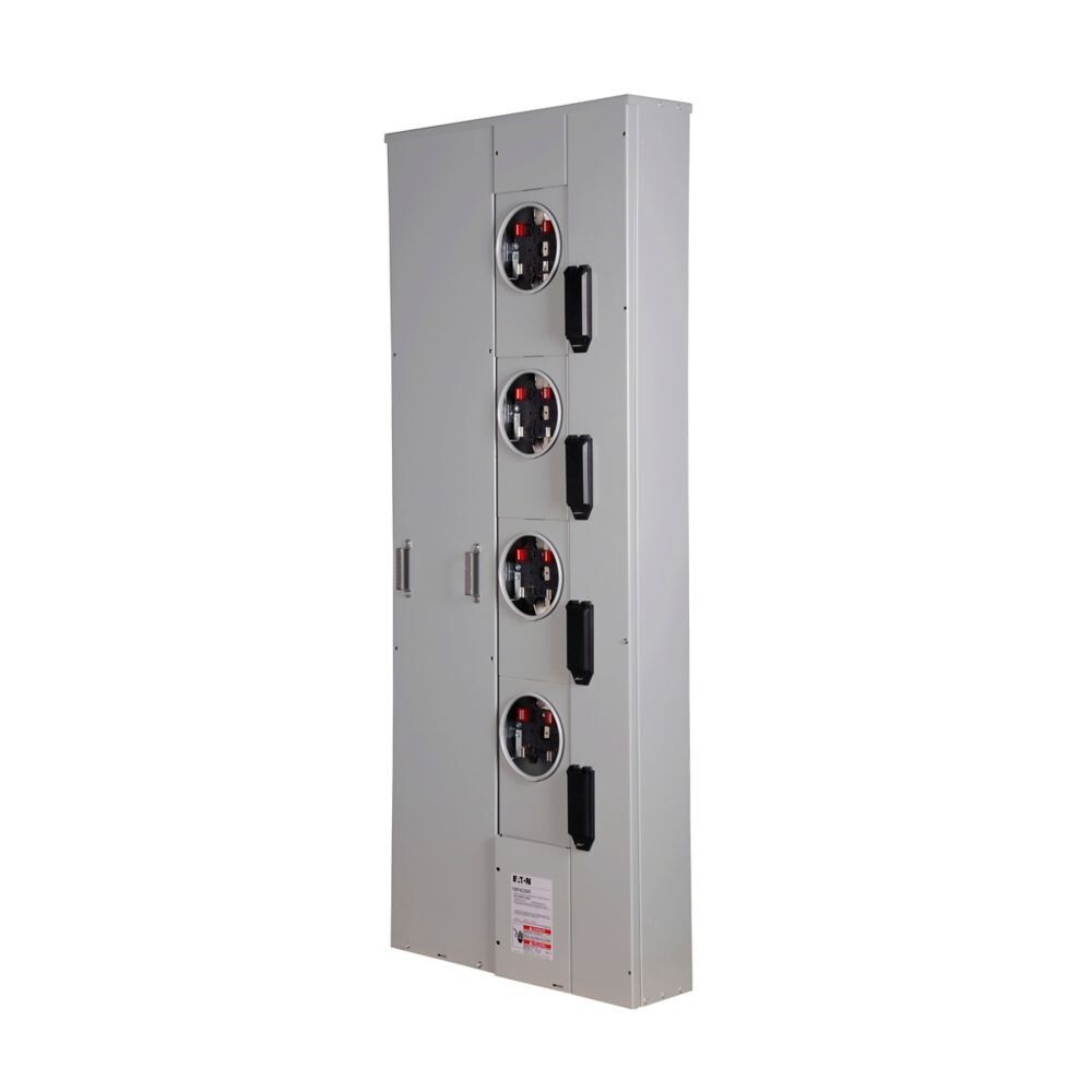 Eaton 4-Gang Meter Pack Combo 600A/200 Amp 1Ph Ring Type Socket 1MP4206R Stack