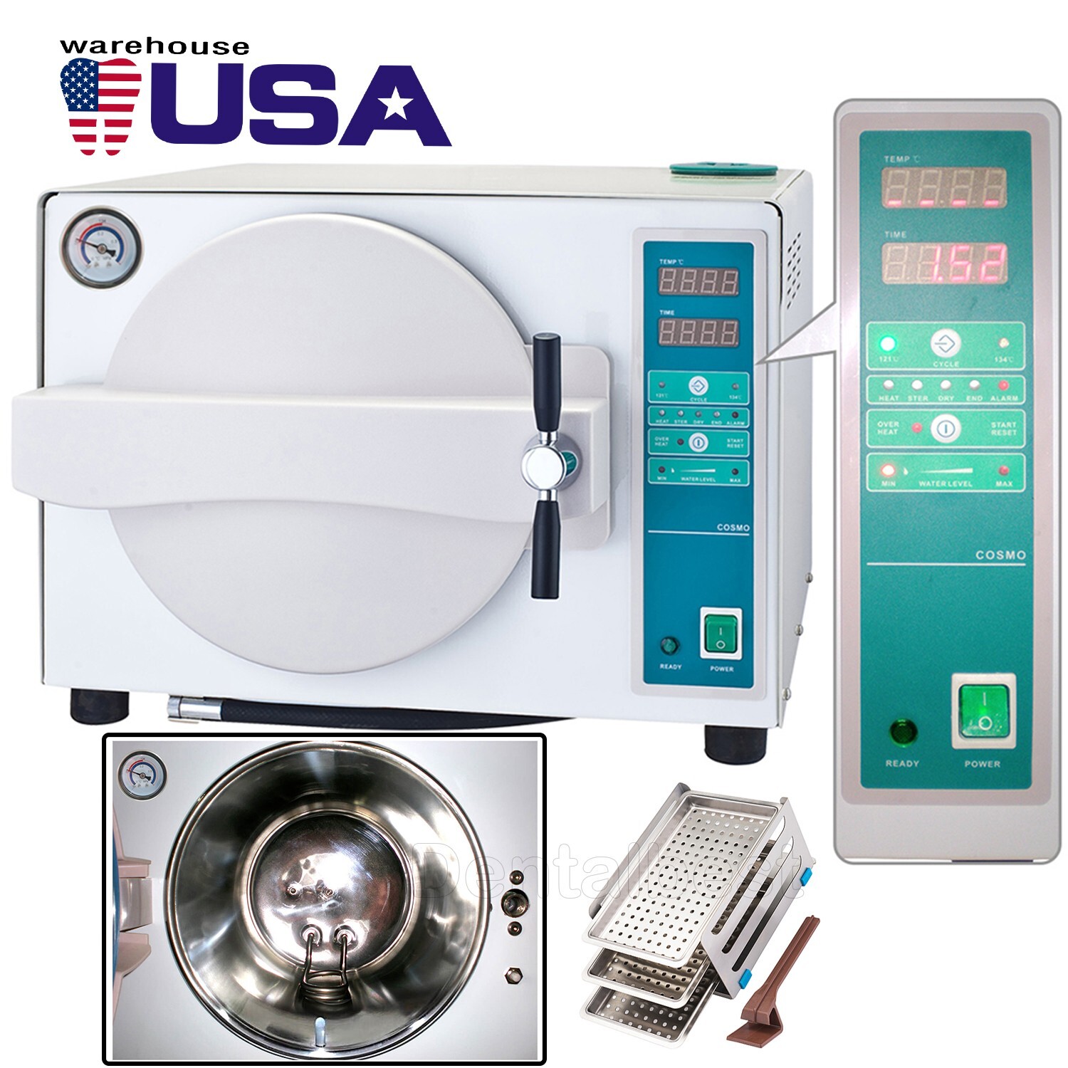 18L Dental Autoclave Steam Sterilizer Medical Sterilization Automatically Drying