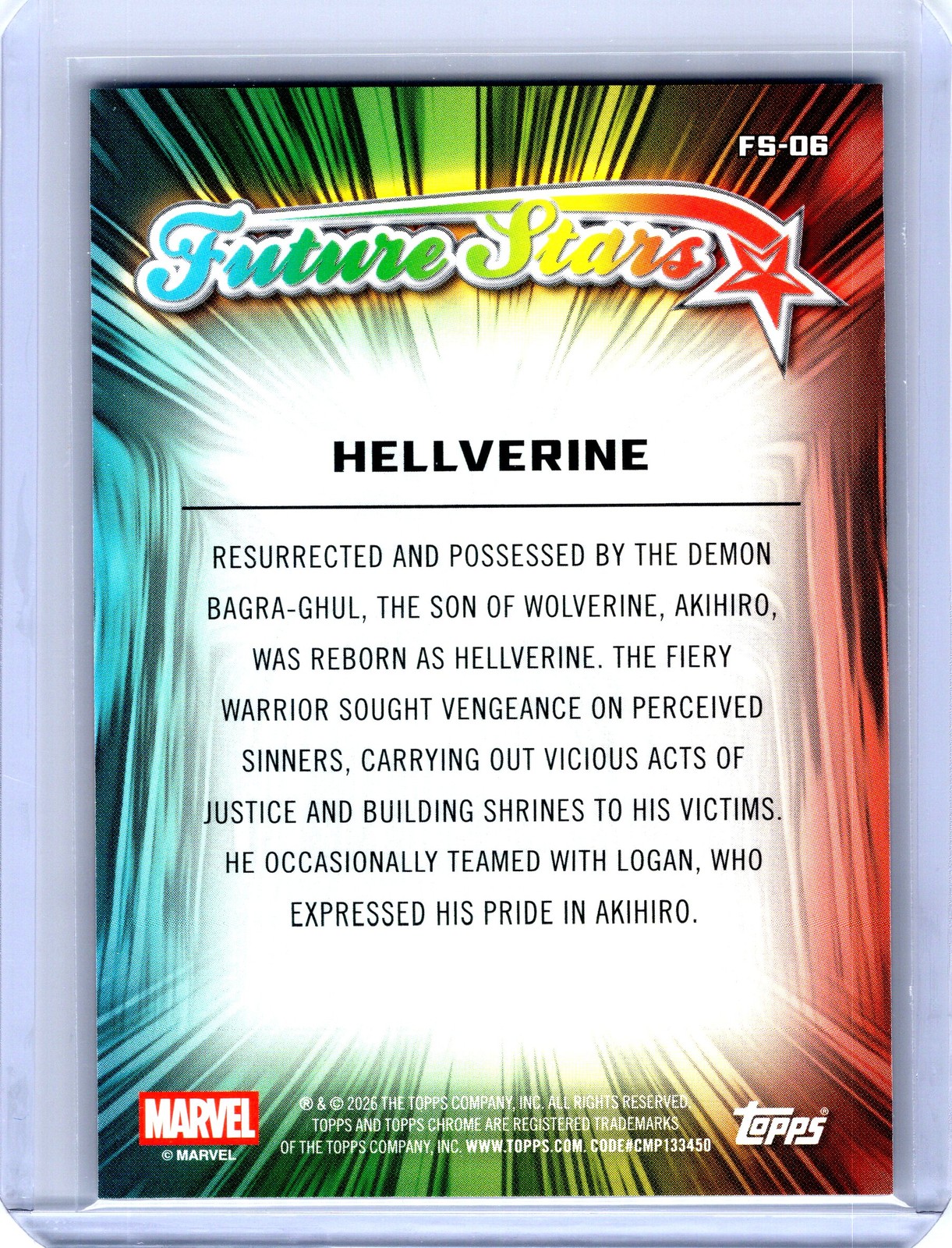 2026 Topps Chrome Marvel Comics #FS-06 Hellverine Future Stars
