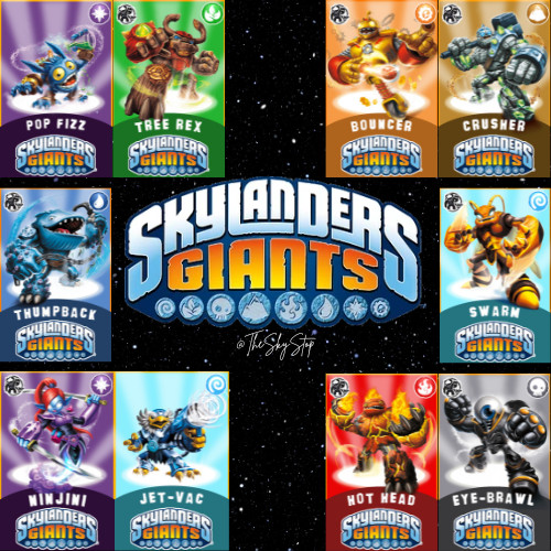 Skylanders Giants ALL CHARACTERS AND VEHICLES NFC CARDS