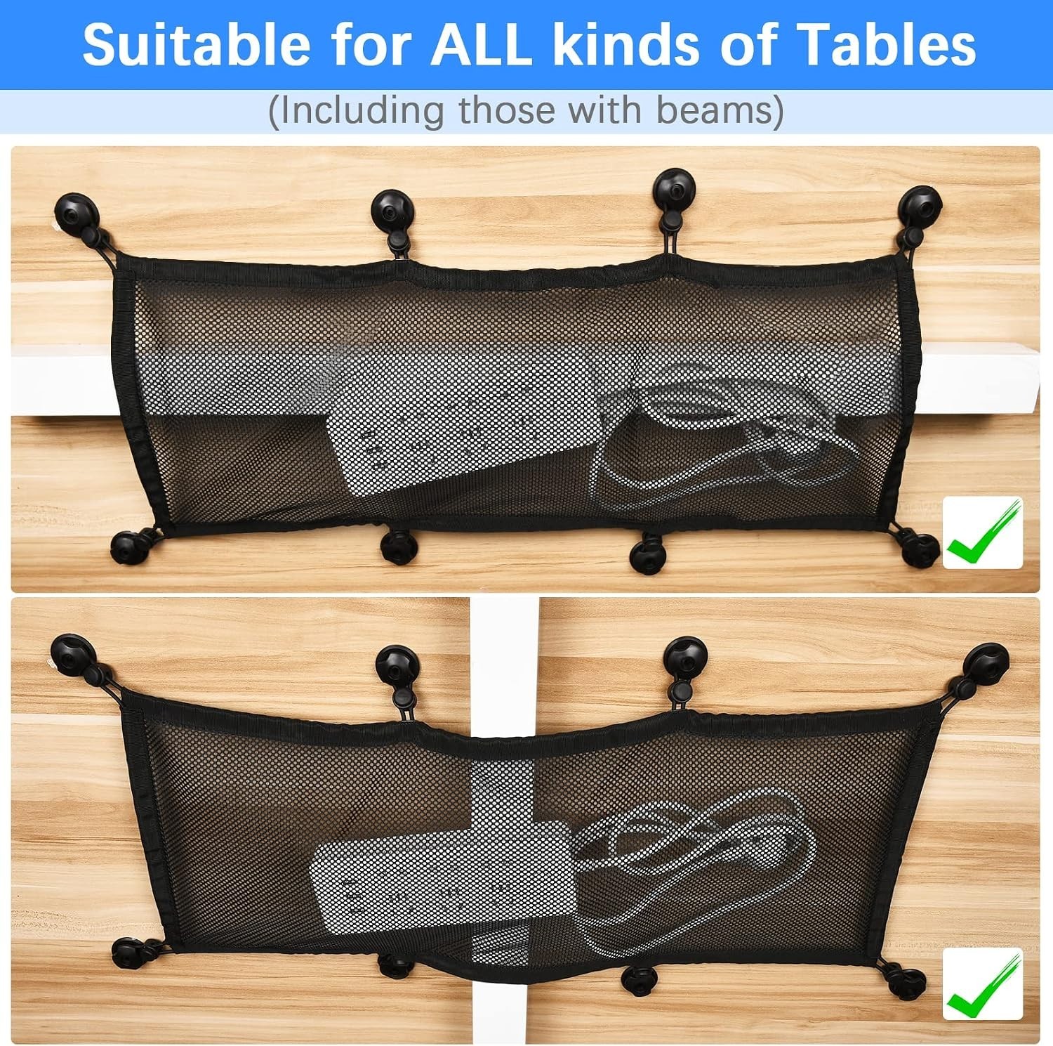 Cable Management Net Under Desk Kit,Privacy Mesh Cable Manager Flexible Under