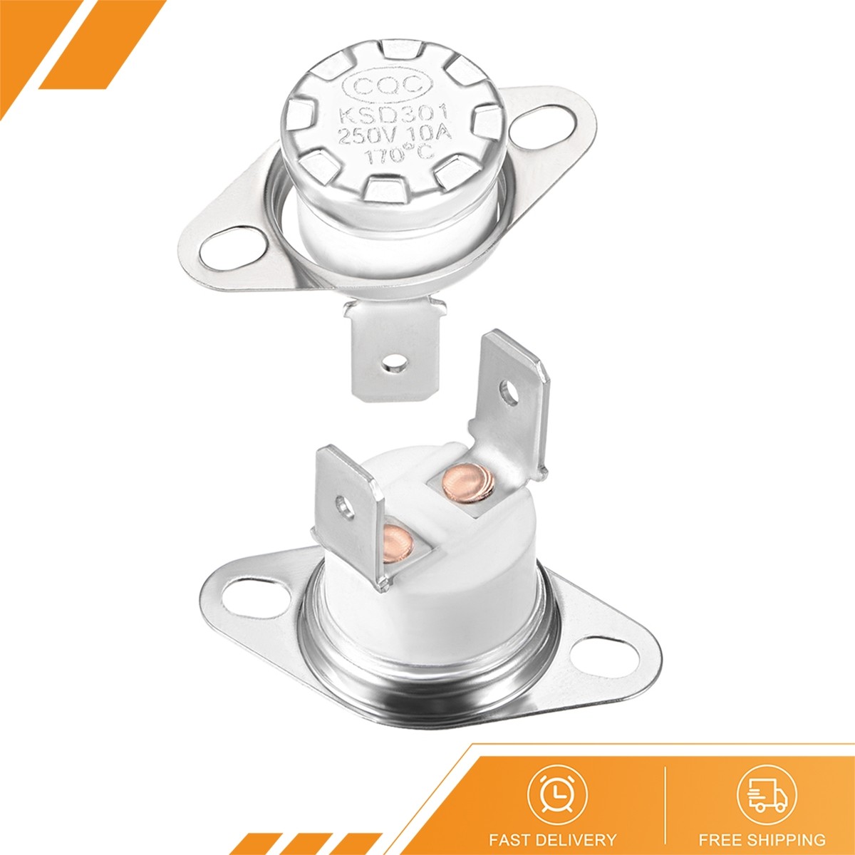 2 x Temperature Control Switch Thermostat KSD301 170°C 10A NC Ceramic Material