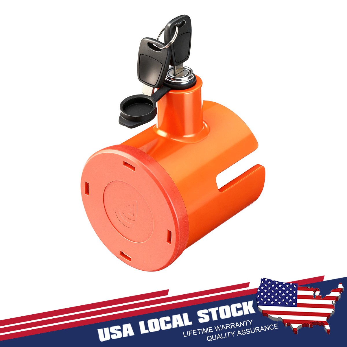 Carbon Steel Trailer Tongue Lock Heavy Duty Fits 2-5/16 Inch RV Boat Camper Lock