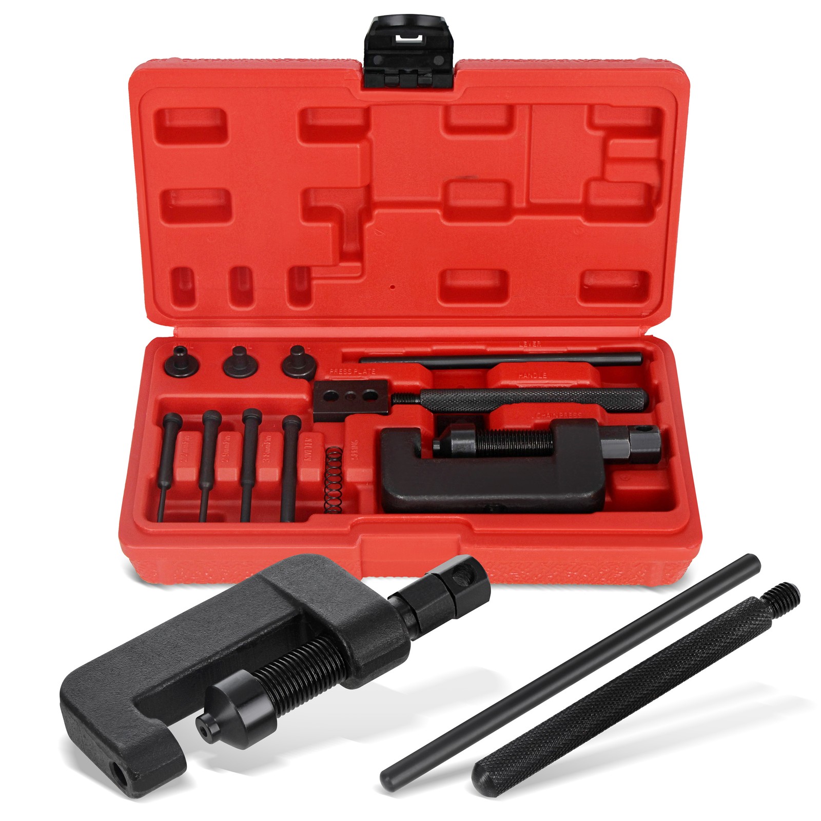 ABN Motorcycle Chain Breaker Tool Kit - 13pc Rivet and Chain Link Removal Tool
