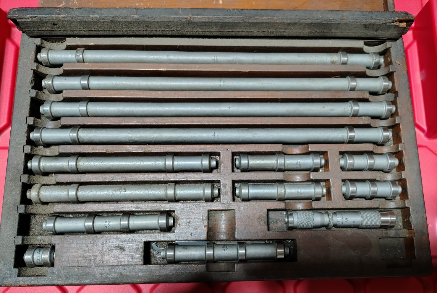 Lufkin Micrometer Measuring Standards, 1 Micrometer Head & 13 Standards
