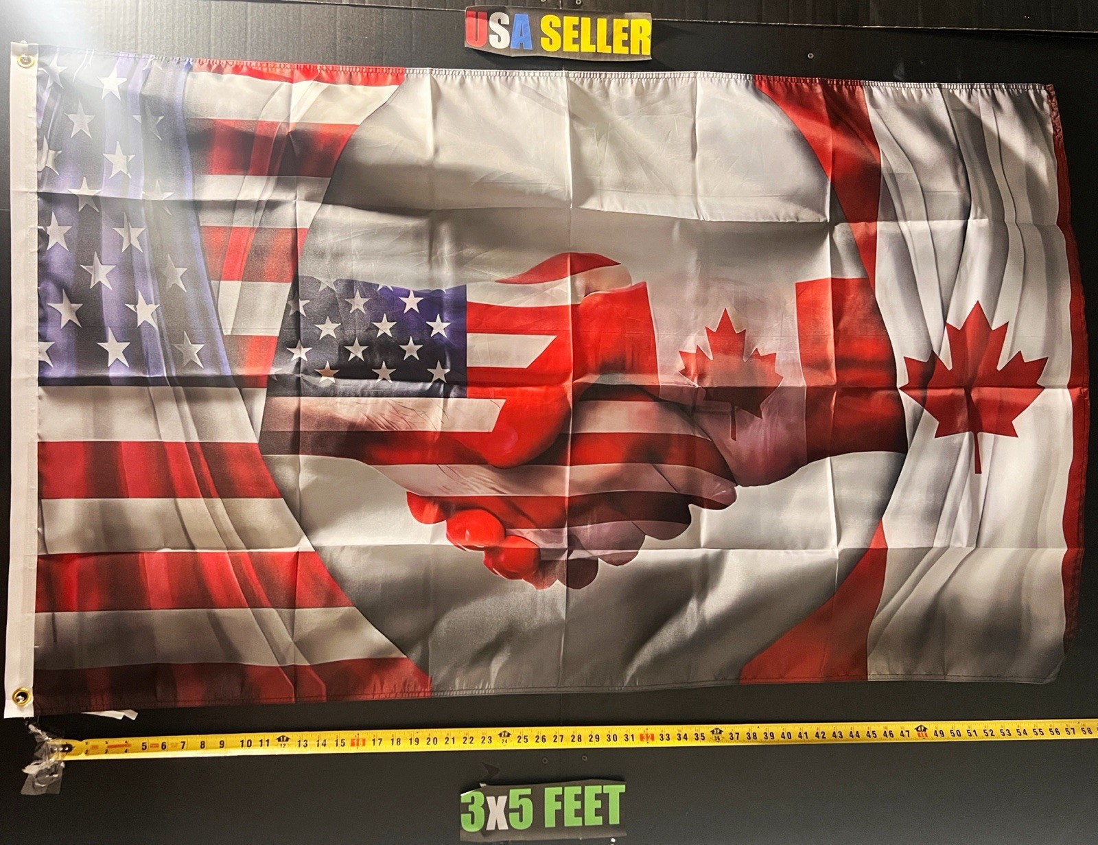Canada Flag FREE USA SHIP American Canada Freedom Trump Vance USA Sign 3x5’