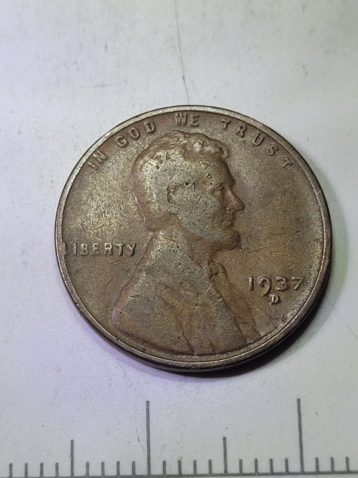 1937-D/D Lincoln Wheat Cent Error RPM "L" on Rim (433)