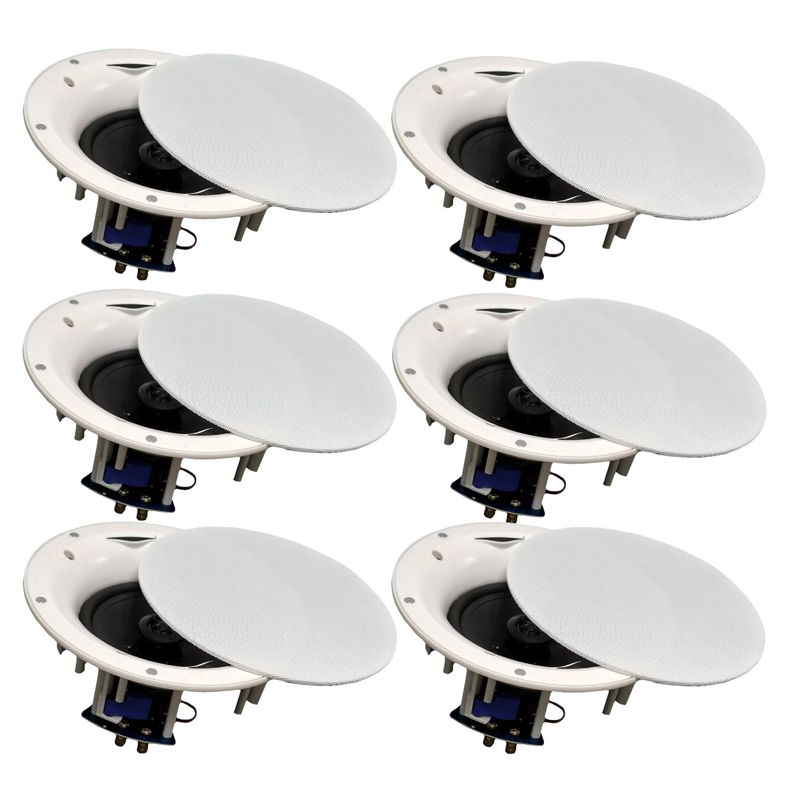 6 Pack - TDX 6.5" 2-Way Ceiling Wall Home Theater Speaker Flush Mount White New