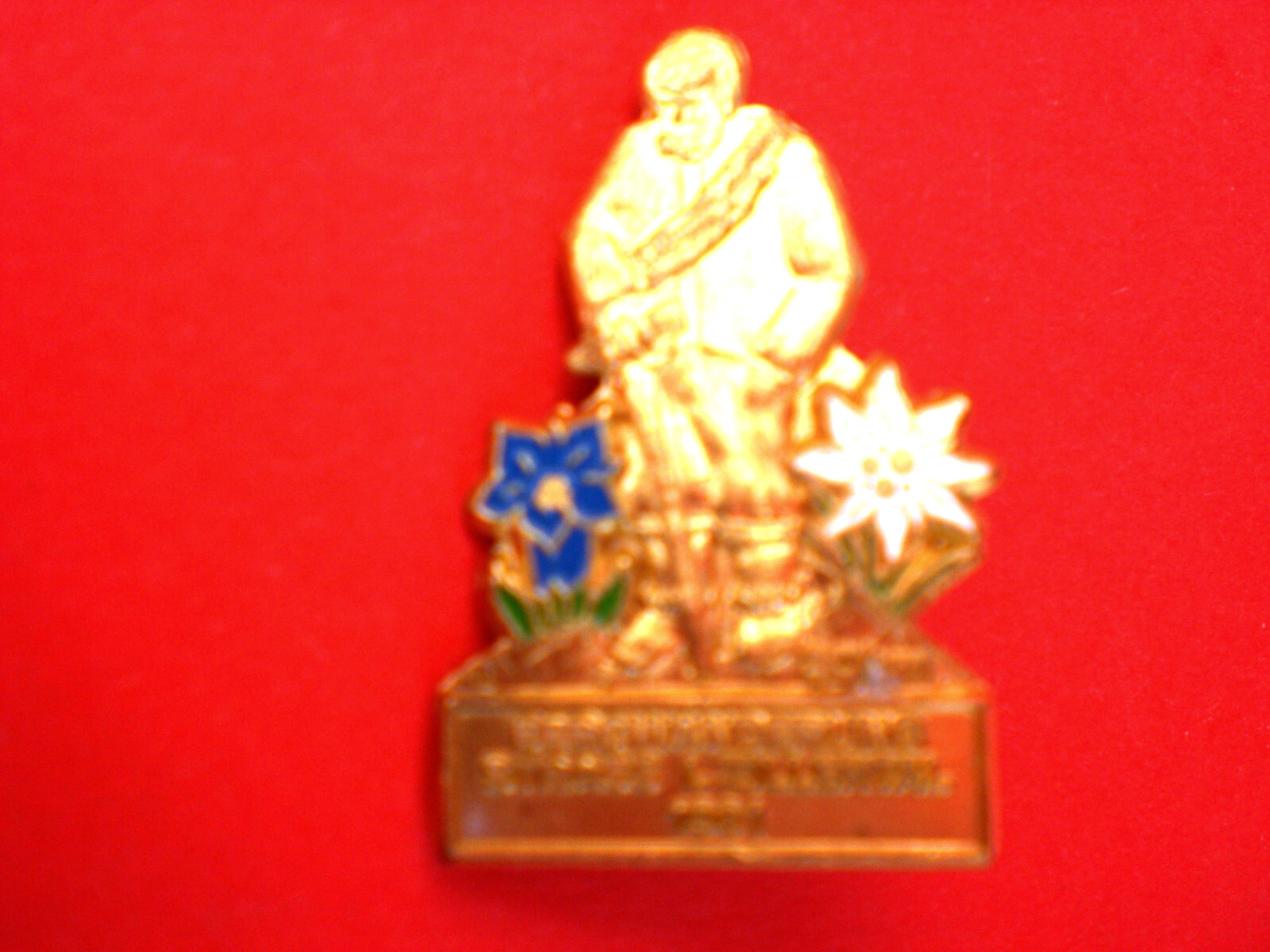 Pin hatpin hiking pin Austria 1981 mountain hike RHINESTONE Zillertal