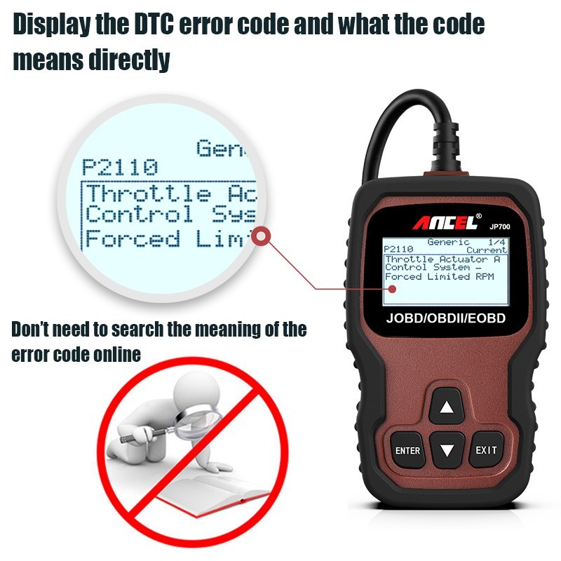 Ancel JP700 OBD2 Car Diagnostic Scanner JOBD Code Reader OBD2 Auto Engine Check