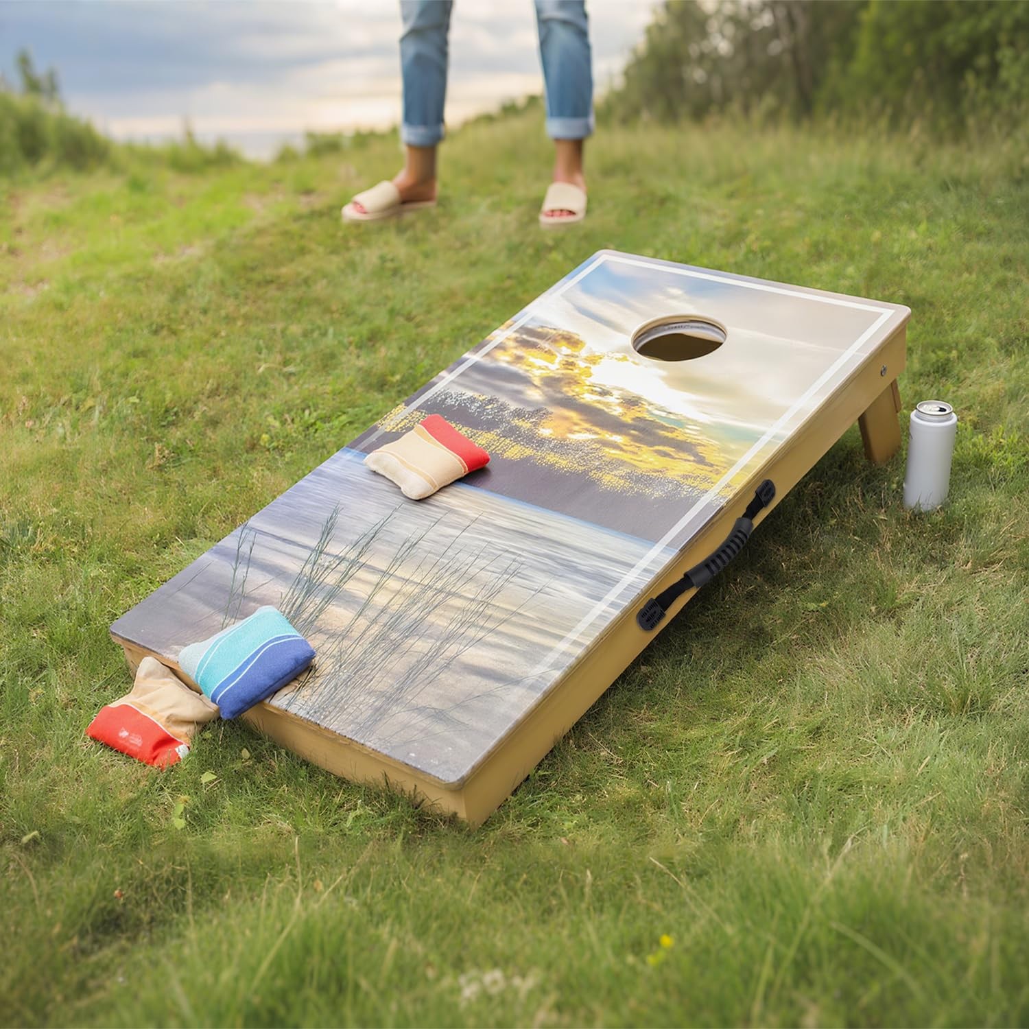 2 Pcs Cornhole Board Handle with Hardware, Corn Hole Handles, Corn Hole Board...