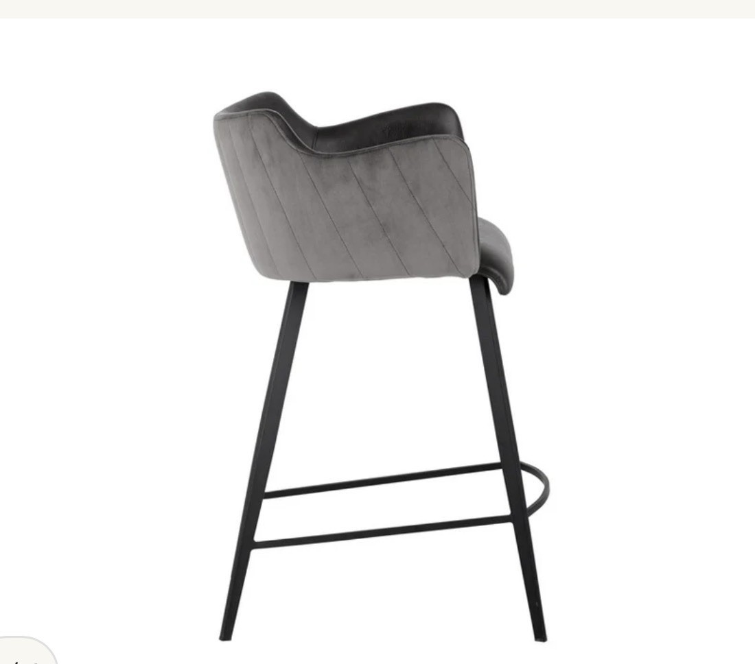 Home Square Griffin 26.25" Fabric Counter Stool in Roman Gray