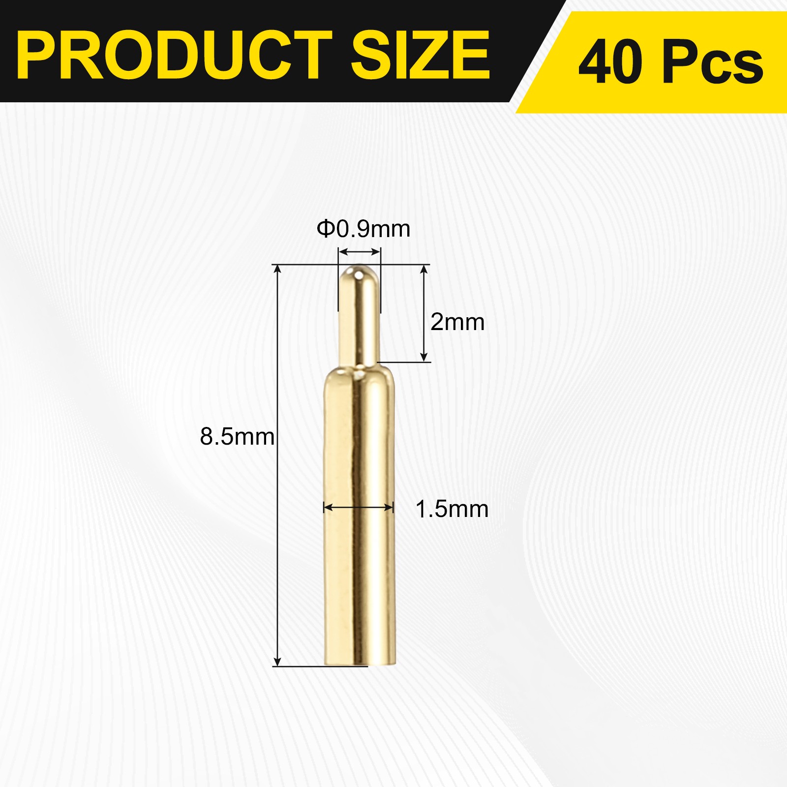 40 Pcs 8.5mm Spring Test Probe Pin, Gold Plated Spring Loaded Thimble Pins