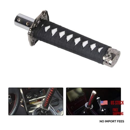 Car Katana Samurai Gear Shift Head, 6.1" Shift Knob 1 PC White & Black