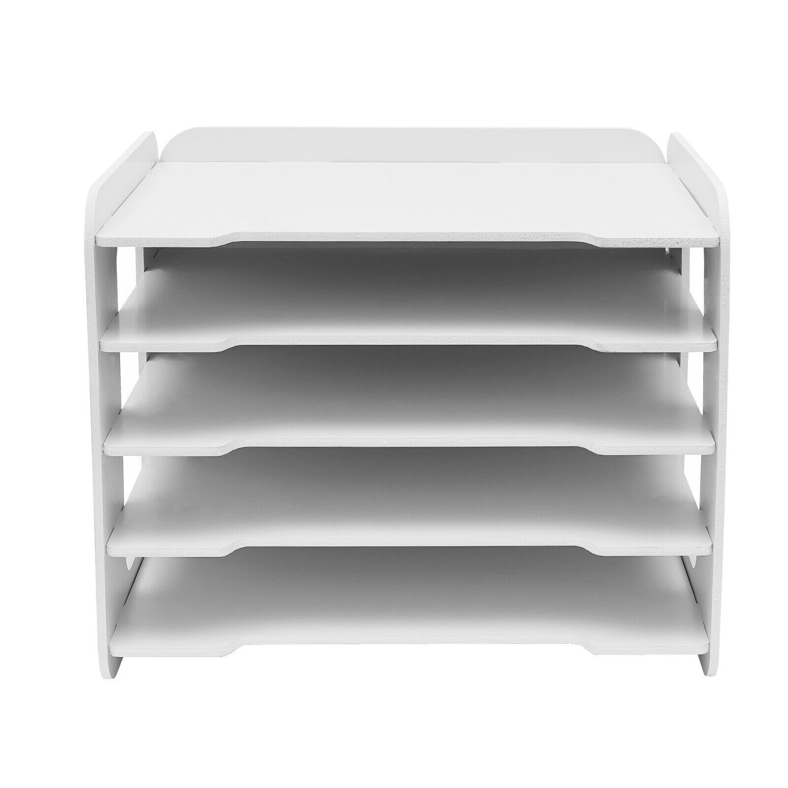Stackable File Organizer Tray Desk Desktop Paper Document Tray Holder 5 Tiers