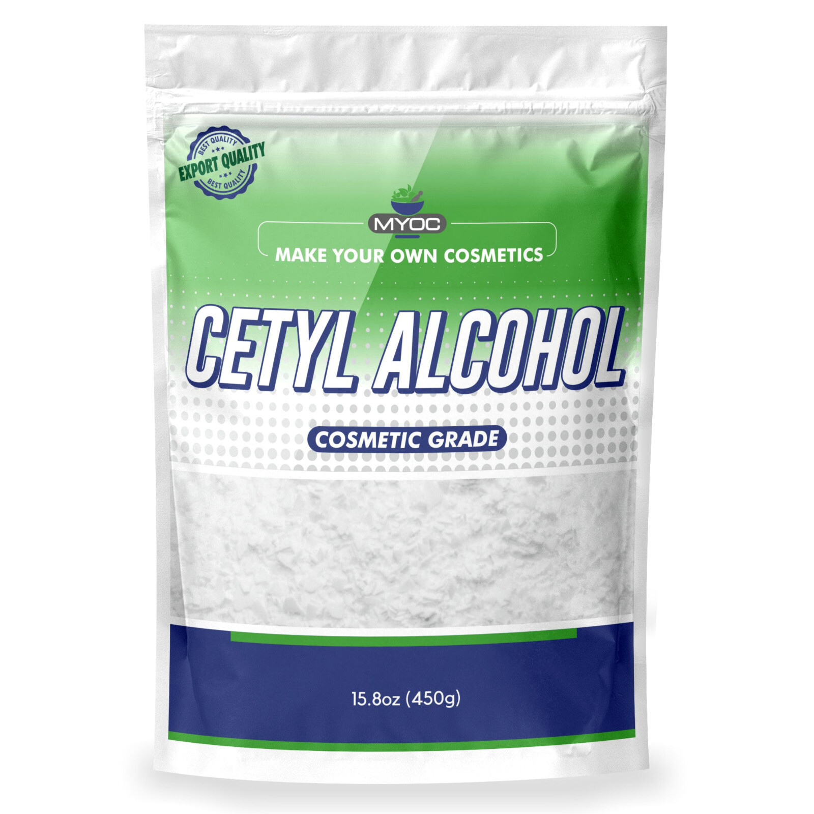 MYOC Cetyl Alcohol 450g | Powder | Pure Cosmetic Grade | DIY Skincare Hair Care.