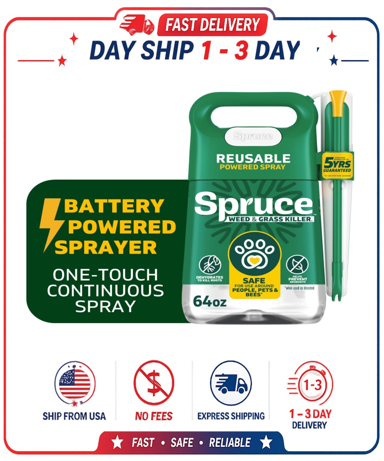 Spruce Weed and Grass Killer Power Spray Starter Kit, 64 oz