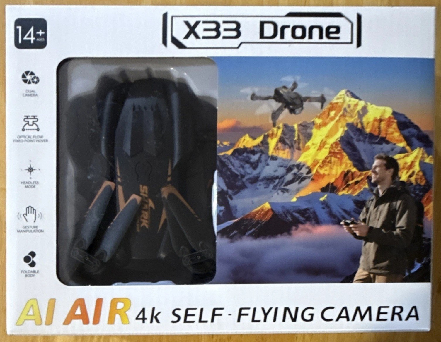 X33 Drone AI Air 4k Self Flying Dual Cameras Foldable Body Fixed Point Hover