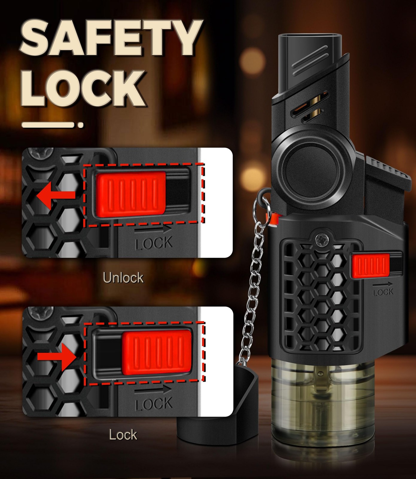 WANBRO 4 Pack of Torch Lighter, 30° & 45° Rotatable Windproof Jet Flame, with...
