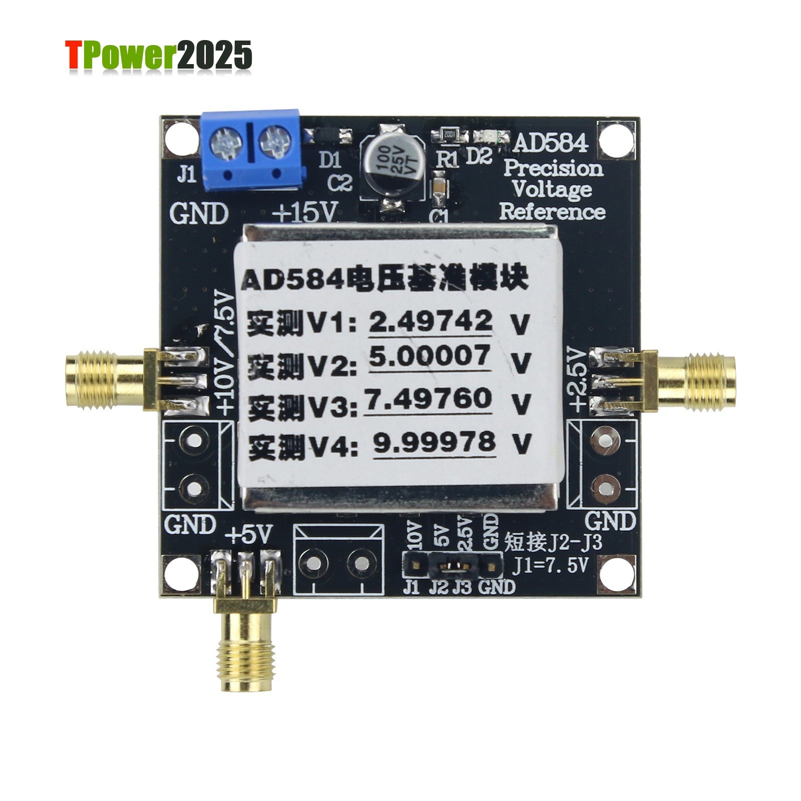 AD584 Voltage Reference 2.5V/5V/7.5V/10V Output for Voltmeter Calibration pe66