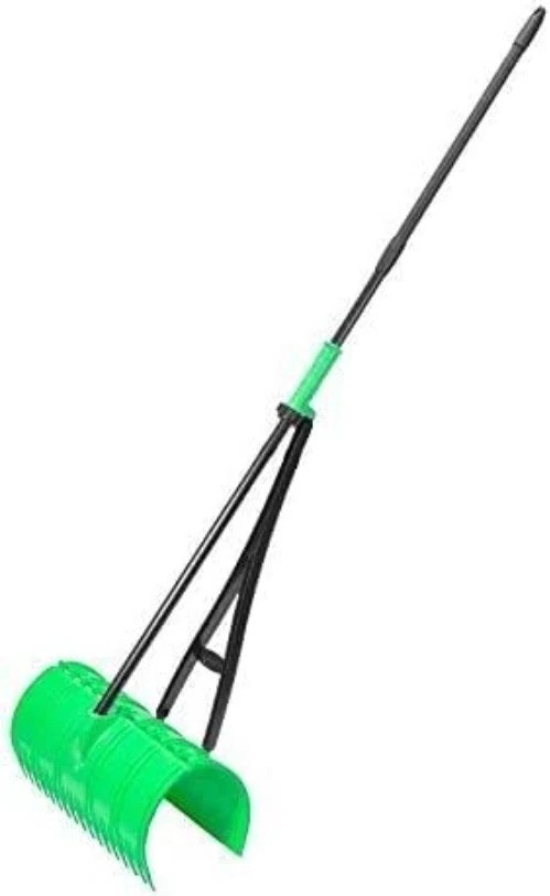 Lightweight Leaf Rake Green 3-in-1 Scoop & Grab - Unbreakable PP