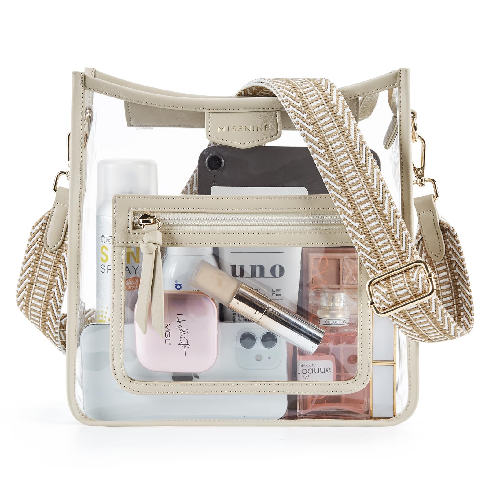 Missnine Clear Crossbody Bags for Women Stadium Approved Clear Purse for Conc...