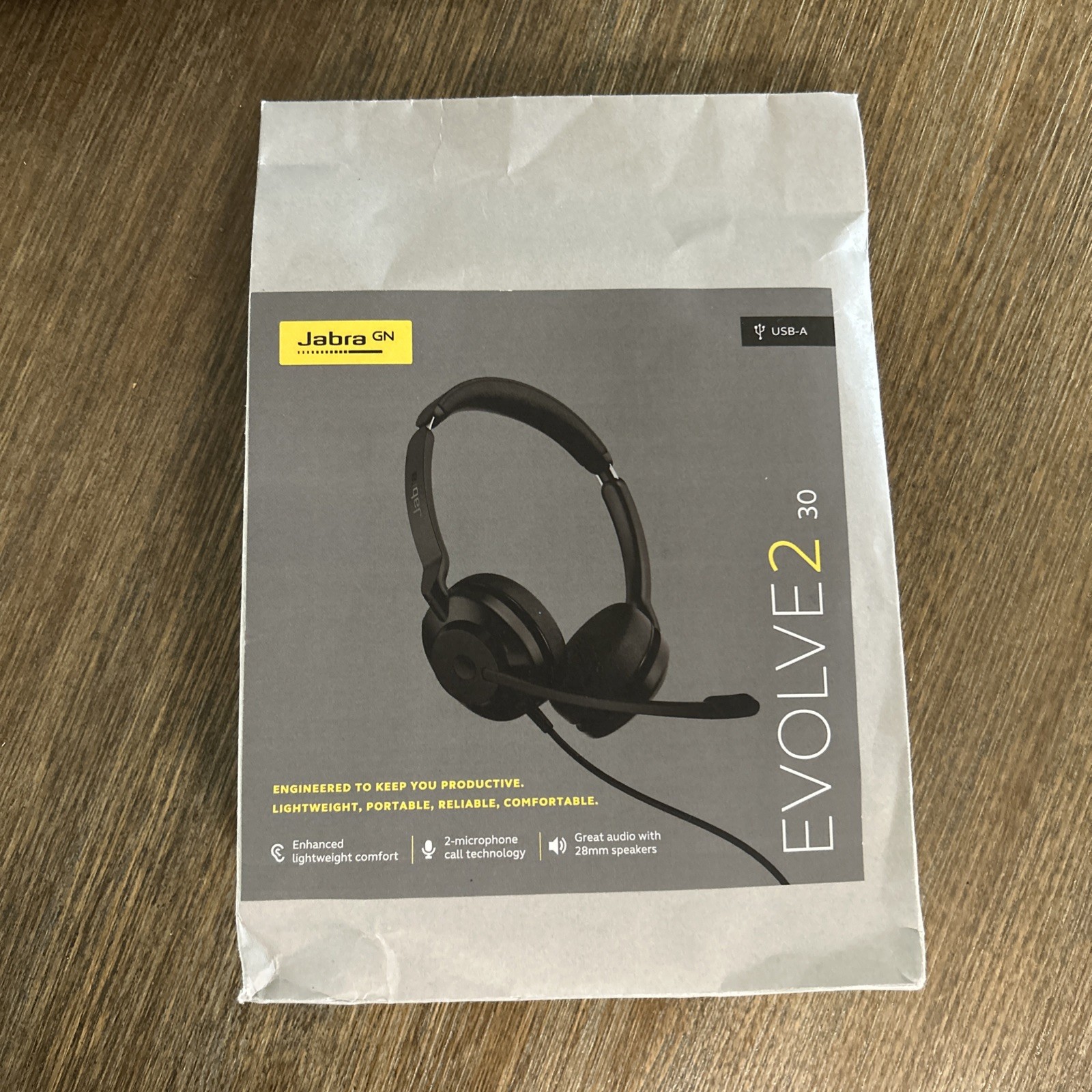 NEW SEALED - Jabra Evolve2 30 MS 2 Built-in Microphones Wired Headset Black