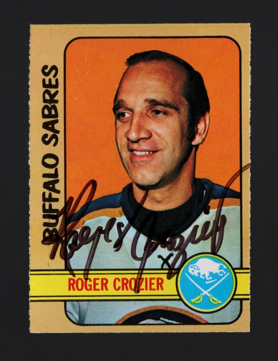 Goalie Roger Crozier Signed 1972-73 O Pee Chee OPC Hockey Card Buffalo Sabres !