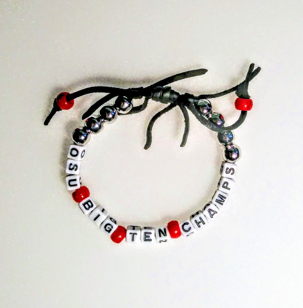 Ohio Beaded Bracelet with Slide Knot closure  - 7 -10 in