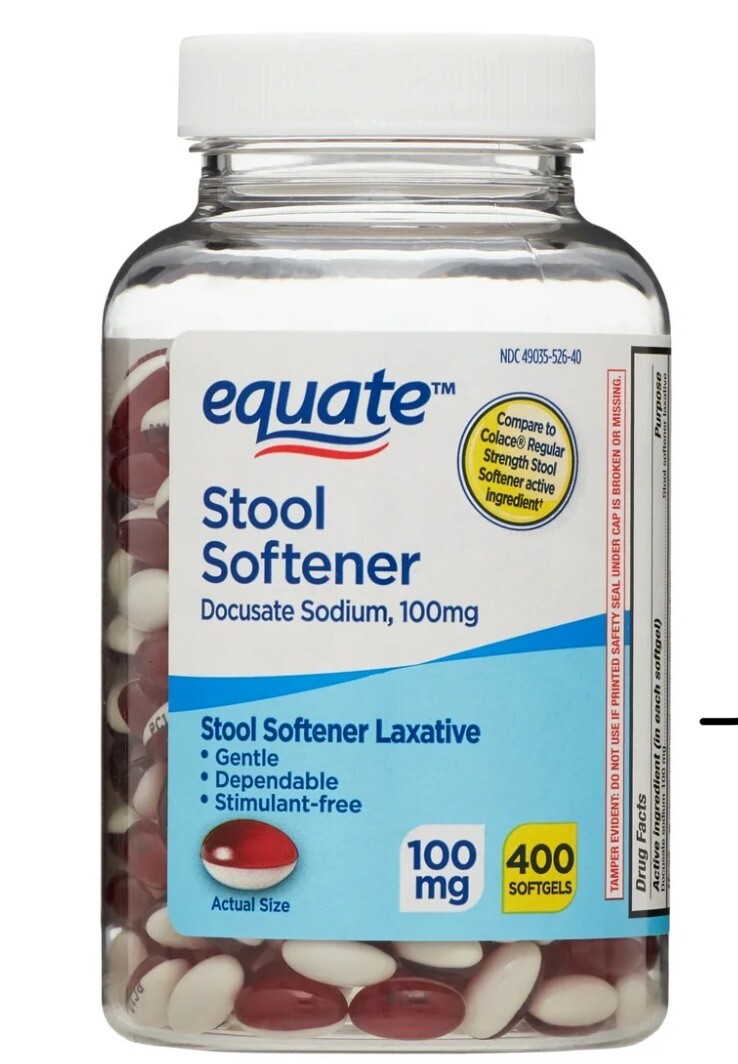 Equate Stool Softener Laxative Softgels for Constipation 400 count