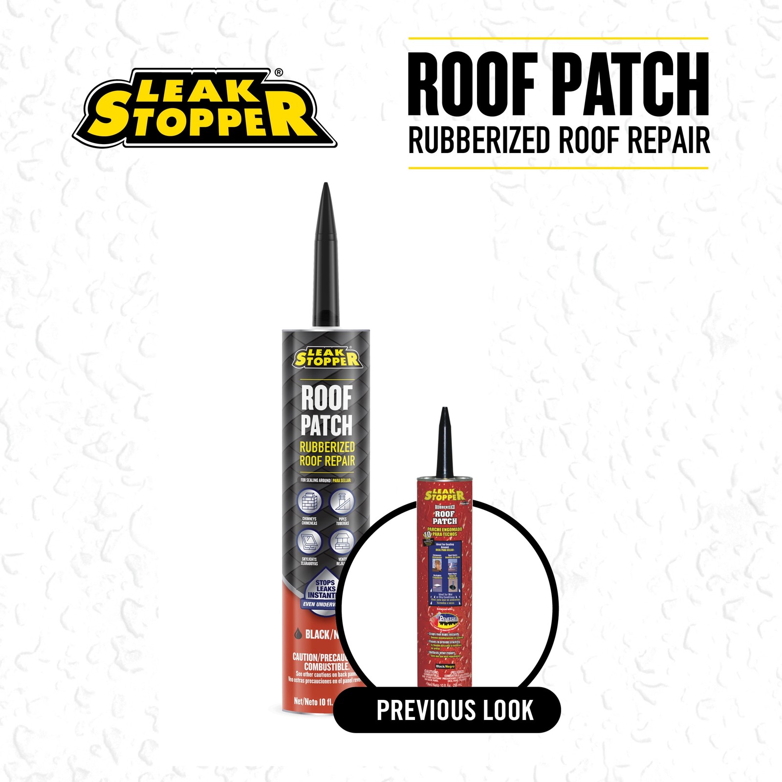 (2 pack) Leak Stopper Roof Patch, Black, 10 oz Tube