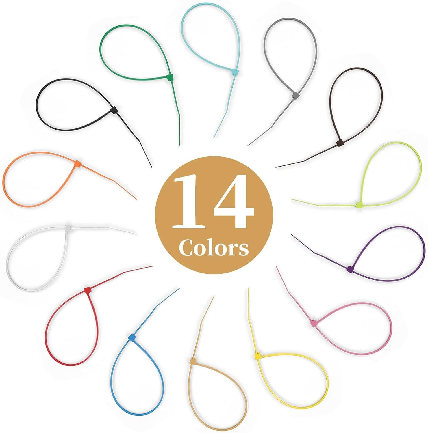 700 Pcs Mixed Colored Zip Ties, 4 Inch Multicolor Self-Locking Nylon Cable Ti...